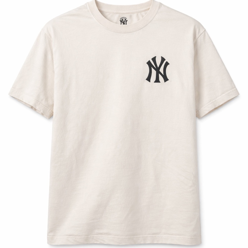 MLB Genuine Merchandise Cream Tee with Black Logo